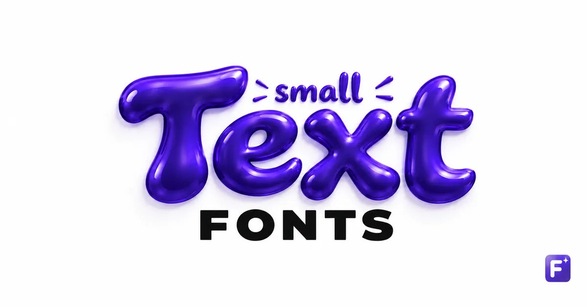 Purple Small Text Fonts lettering with the Fonti mark on a white background.